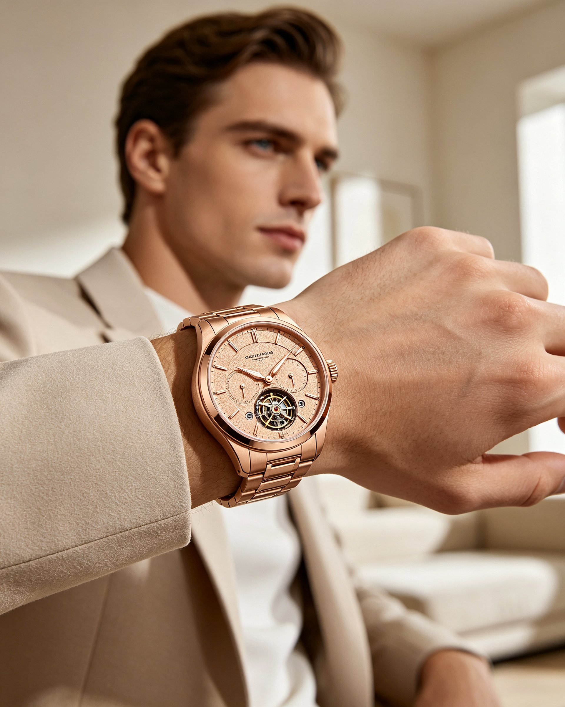 Minimal Neutral Tourbillon – Rose Gold