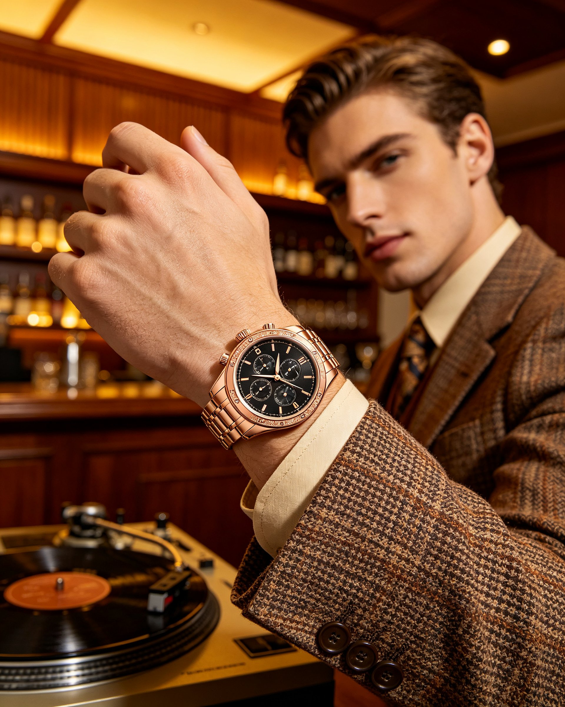 Retro Revival Dress Watch – Black Dial