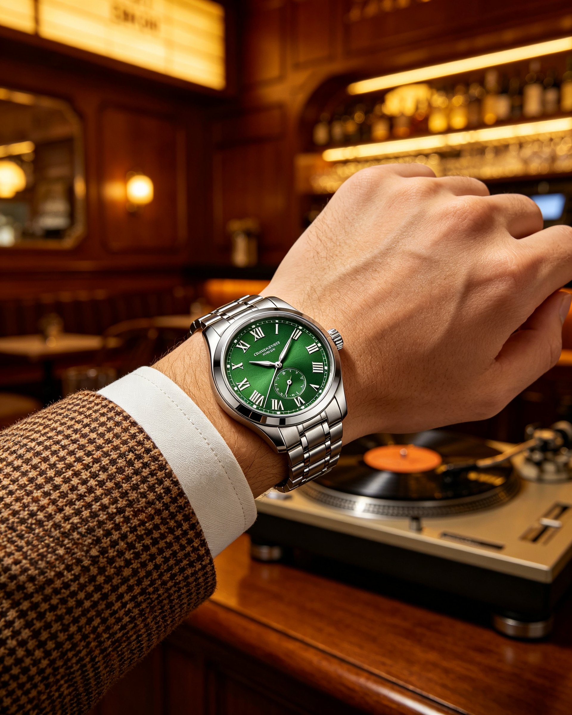 Retro Revival Three-hand Watch – Green Dial